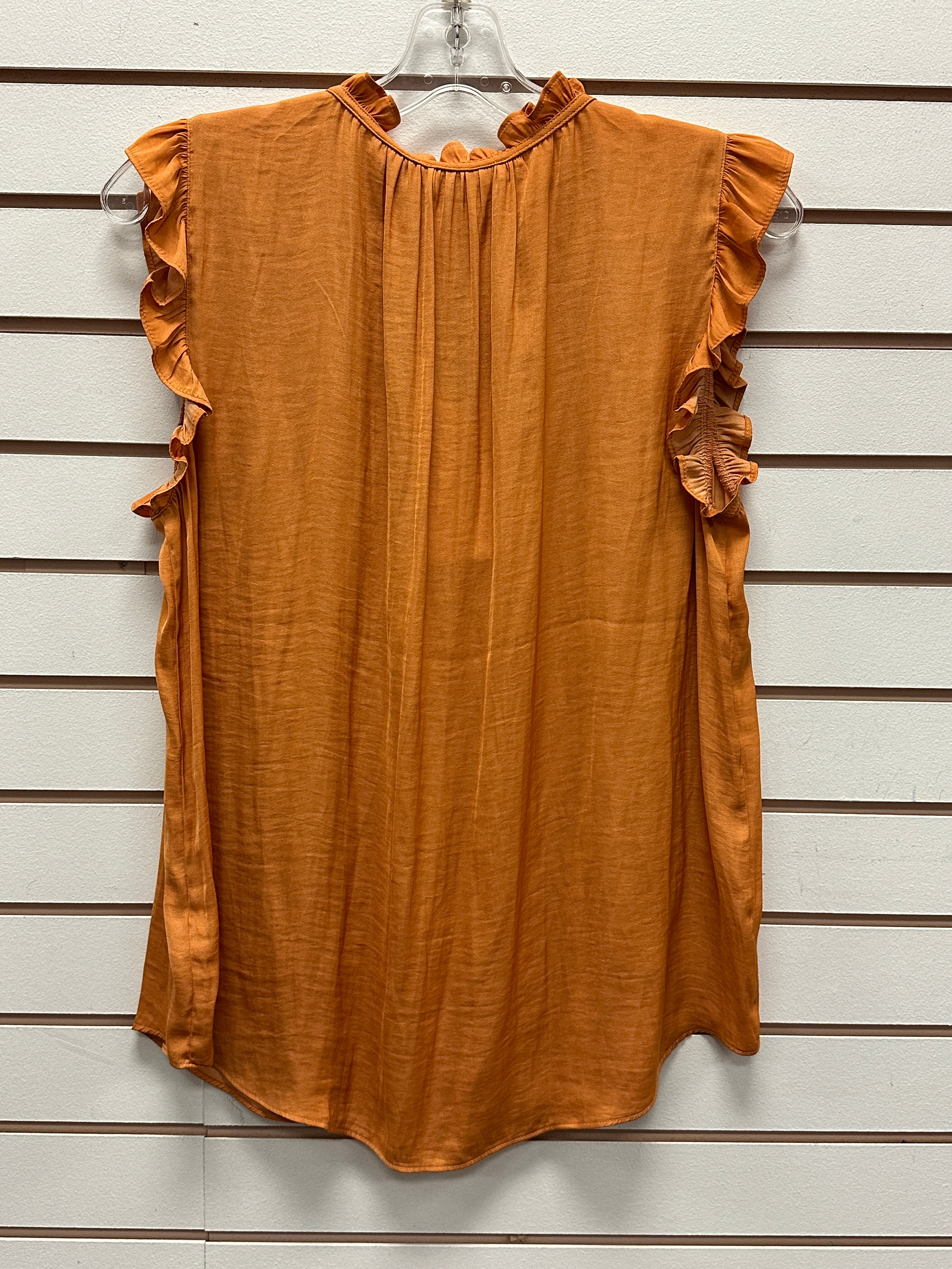 Eliane Rose Orange sleeveless ruffle top (S)